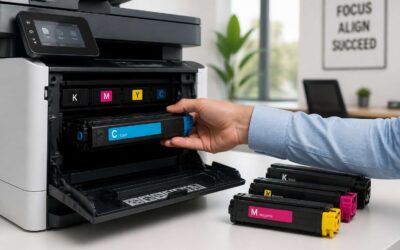 Toner cartridges for laser printers, compatible with major brands.